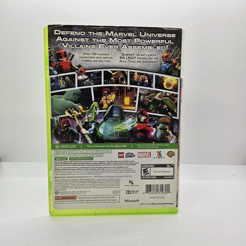 LEGO Marvel‎ Super Heroes Xbox 360 CIB Complete Hulk Iron Man NTSC